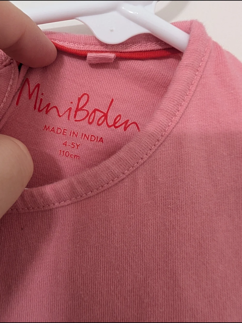 Mini Boden Pink Rainbow Striped Farm Animal Tractor Applique Long Sleeve Dress - Picture 3 of 4